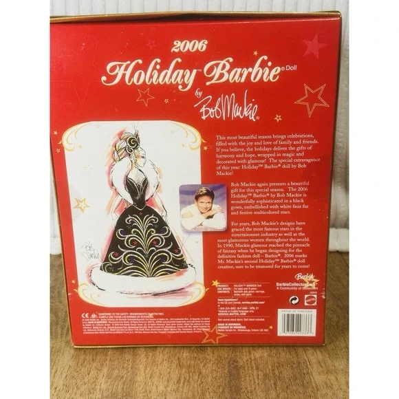 Mattel Holiday Barbie 2006 Bob McKee Dress Limited Edition Vintage‎ NRFB - Picture 7 of 11